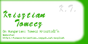 krisztian tomecz business card